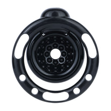 Load image into Gallery viewer, Rear view of the black Candy Heart chastity cage

