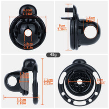 Load image into Gallery viewer, Black Candy Heart chastity cage measurement chart
