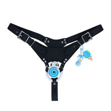 Afbeelding in Gallery-weergave laden, Blue and white cage with black belt, front view
