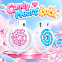 Afbeelding in Gallery-weergave laden, Candy Heart Lock pink and blue spiral designs
