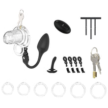 Lade das Bild in den Galerie-Viewer, Extensible Silicone Chastity Cage With Vibration Plug in alternate gallery view 5
