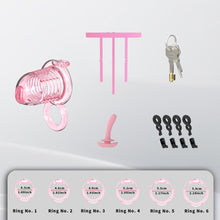Lade das Bild in den Galerie-Viewer, Extensible Silicone Chastity Cage With Vibration Plug feature details graphic 9
