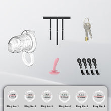 Lade das Bild in den Galerie-Viewer, Extensible Silicone Chastity Cage With Vibration Plug feature details graphic 11
