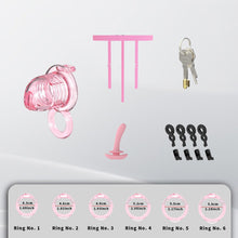 Lade das Bild in den Galerie-Viewer, Extensible Silicone Chastity Cage With Vibration Plug feature details graphic 8
