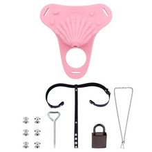 Afbeelding in Gallery-weergave laden, Fantasy Pink Conch Chastity Cage with Belt  11
