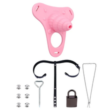 Afbeelding in Gallery-weergave laden, Fantasy Pink Conch Chastity Cage with Belt  17
