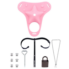 Afbeelding in Gallery-weergave laden, Fantasy Pink Conch Chastity Cage with Belt 31
