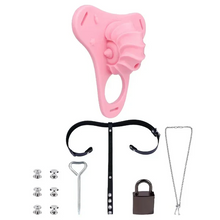 Afbeelding in Gallery-weergave laden, Fantasy Pink Conch Chastity Cage with Belt 7
