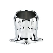 Load image into Gallery viewer, Flame Cutout Stainless Steel Chastity Cage with Restraint - Stainless steel flame cutout cage front view
