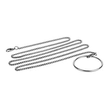 Load image into Gallery viewer, Stainless Steel Flat Chastity Cage with Control Chain
