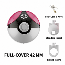 Load image into Gallery viewer, Full-Cover Ball Chastity Cage 42 mm ring size with lock and two insert styles
