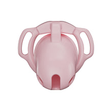 Afbeelding in Gallery-weergave laden, Pink Galaxy Shell chastity cage front view showing the smooth cover and lower openings
