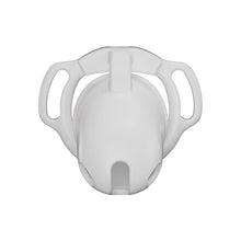 Afbeelding in Gallery-weergave laden, White Galaxy Shell chastity cage front view showing the smooth cover and lower openings
