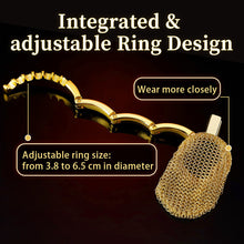 Afbeelding in Gallery-weergave laden, Golden Adjustable Chainmail Chastity Cage 3
