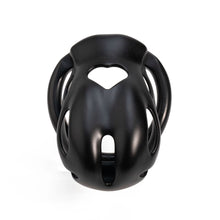 Lade das Bild in den Galerie-Viewer, Black heart cutout resin chastity cage front view
