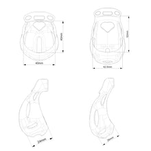 Lade das Bild in den Galerie-Viewer, Heart cutout cage measurements for small and large sizes
