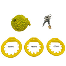 Load image into Gallery viewer, Durian-Texture Resin Chastity Cage with Arc or Thorn Rings
