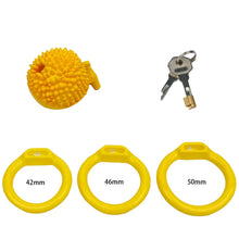 Load image into Gallery viewer, Durian-Texture Resin Chastity Cage with Arc or Thorn Rings
