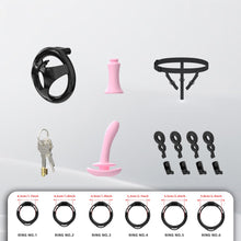 Load image into Gallery viewer, Male Flat Chastity Cage Inverted Plug feature details graphic 9
