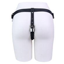 Afbeelding in Gallery-weergave laden, Mech Armor Metal Chastity Cage Lockable Belt rear strap and padlock
