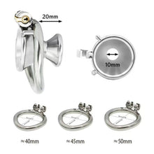 Lade das Bild in den Galerie-Viewer, Polished Metal Funnel Chastity Cage with Hinged Lock
