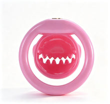 Load image into Gallery viewer, Pink Monster Mouth chastity cage, rear opening view
