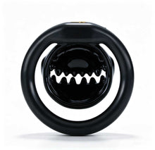 Load image into Gallery viewer, Black Monster Mouth chastity cage, rear opening view
