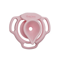 Load image into Gallery viewer, Pink Moon Drop flat chastity cage three-quarter view
