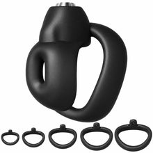 Afbeelding in Gallery-weergave laden, Nipple Rounded Resin Chastity Cage with Five Rings
