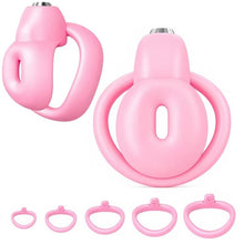 Afbeelding in Gallery-weergave laden, Nipple Rounded Resin Chastity Cage with Five Rings
