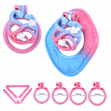 Lade das Bild in den Galerie-Viewer, Twin snake cage with feather panel pink rings and fixing strap
