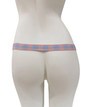 Load image into Gallery viewer, Pink blue check support strap shown from the rear on a display mannequin

