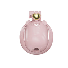 Load image into Gallery viewer, Solid pink heart resin chastity cage, front view
