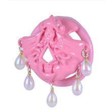Load image into Gallery viewer, Pink Ocean Tears Flat Chastity Cage – full pink flat chastity cage front view
