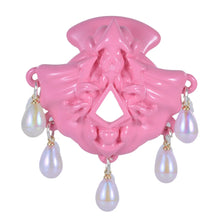 Load image into Gallery viewer, Pink Ocean Tears Flat Chastity Cage – pink flat cage sculpted front detail
