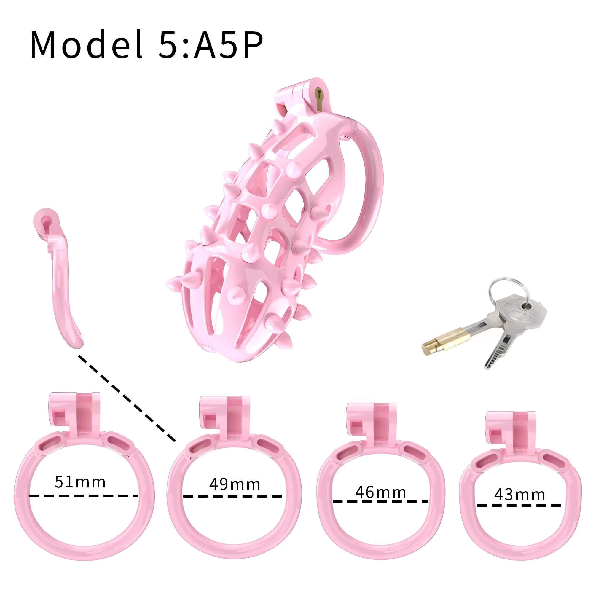 Pink Stripe Cobra Chastity Kits with Spikes pegs – chastity-devices