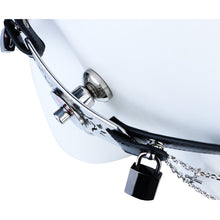 Load image into Gallery viewer, Qiling Metal Chastity Pants with Chains side padlock detail
