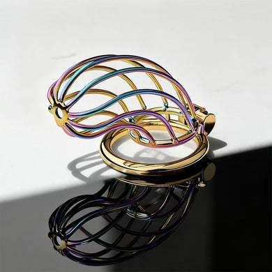 Rainbow Long Banana Chastity Cage 2