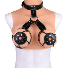 Load image into Gallery viewer, Black riveted breast harness collar shown on a display mannequin
