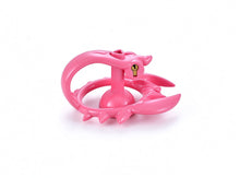 Load image into Gallery viewer, Pink scorpion chastity cage side view
