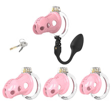 Afbeelding in Gallery-weergave laden, Silicone Chastity Cage with Remote Control Anal Plug
