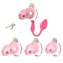 Afbeelding in Gallery-weergave laden, Silicone Chastity Cage with Remote Control Anal Plug
