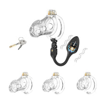 Afbeelding in Gallery-weergave laden, Silicone Chastity Cage with Remote Control Anal Plug
