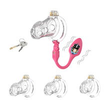 Afbeelding in Gallery-weergave laden, Silicone Chastity Cage with Remote Control Anal Plug
