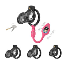 Afbeelding in Gallery-weergave laden, Silicone Chastity Cage with Remote Control Anal Plug
