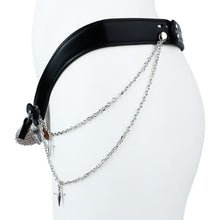 Load image into Gallery viewer, Silver Scale Armor Chain Chastity Pants waist belt and side chains

