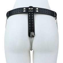 Load image into Gallery viewer, Silver Scale Armor Chain Chastity Pants rear waist belt and vertical strap
