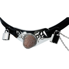 Load image into Gallery viewer, Silver Scale Armor Chain Chastity Pants chain-covered cage and front plate detail
