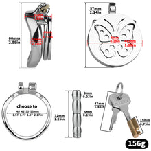 Lade das Bild in den Galerie-Viewer, Steel Butterfly Flat Chastity Lock - 14
