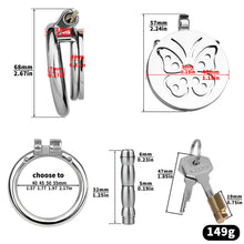 Lade das Bild in den Galerie-Viewer, Steel Butterfly Flat Chastity Lock - 15
